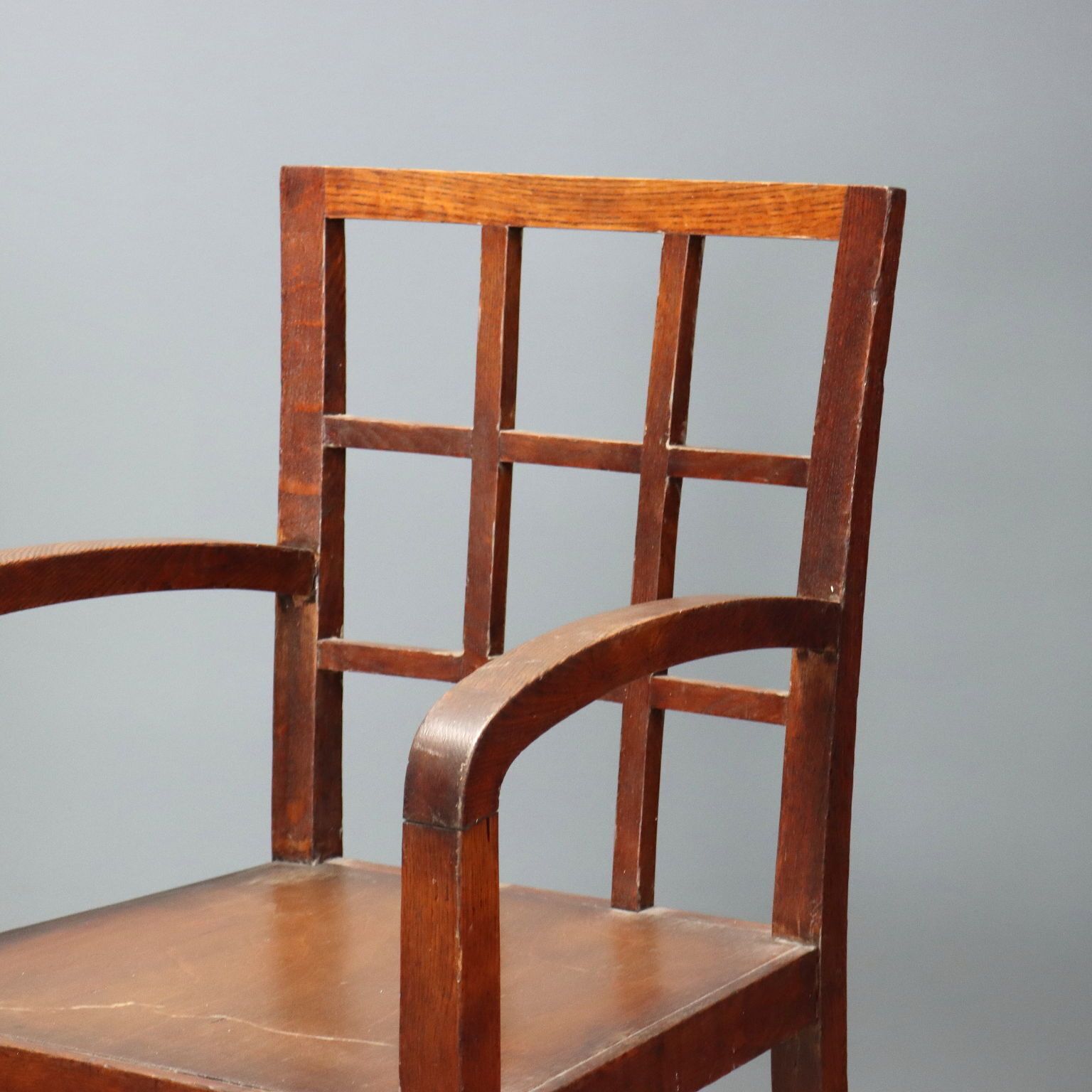 Pair Of Art Deco Armchairs In Oak   Italy 20th Century photo Furniture