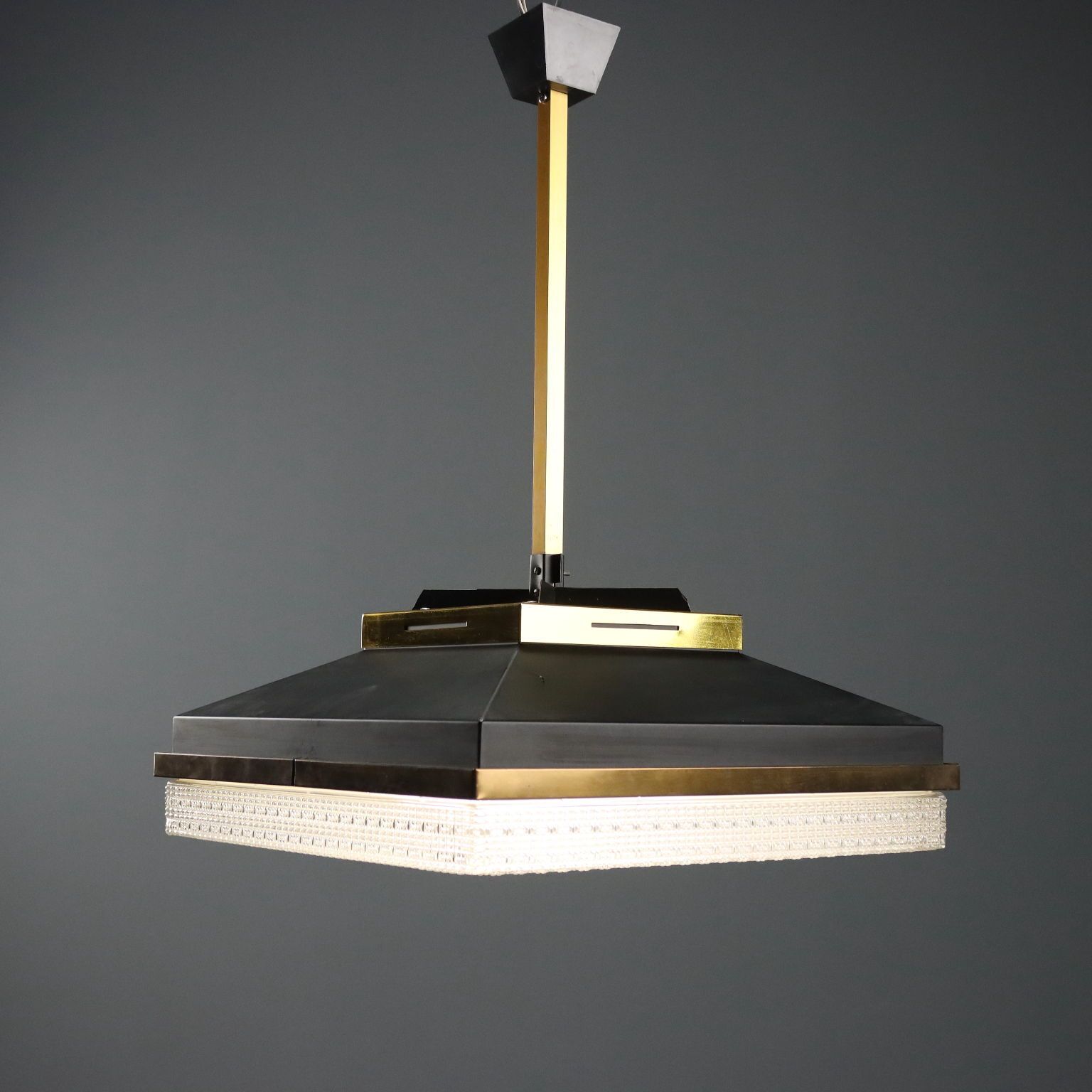 Vintage Ceiling Lamp Enamelled Metal Design Italy 1950s photo Lighting
