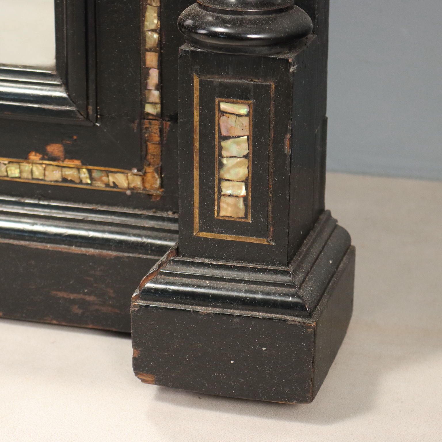 photo for sale Antique Mirror Ebonized Wood Inalys Italy XIX Century