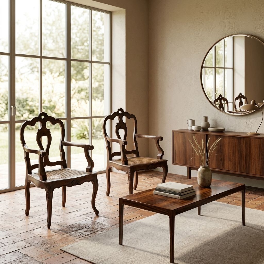 Fauteuils baroques en noyer, Italie, fin du XIXe siècle photo furniture