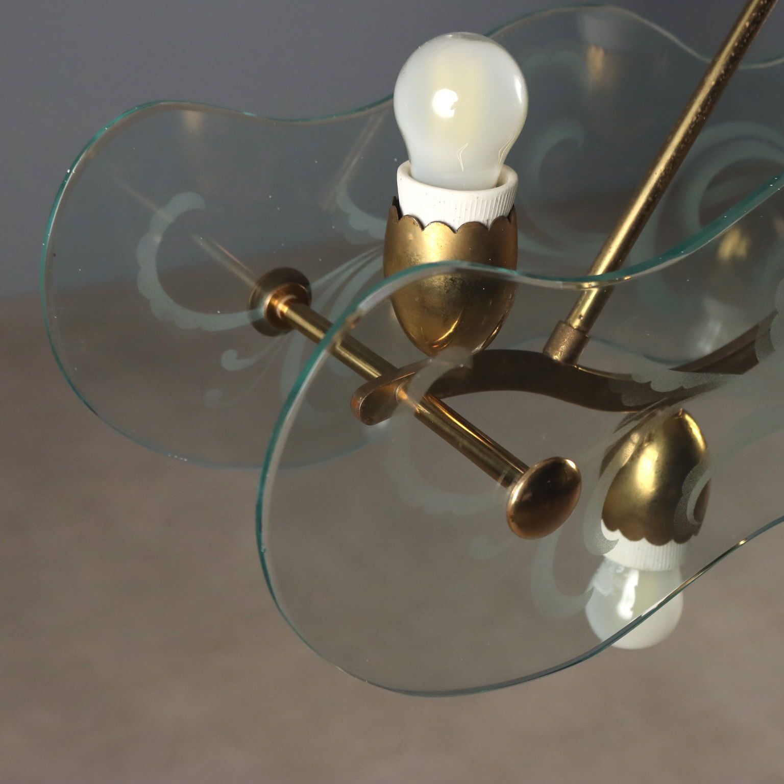 Elegant 1950s Chandelier With Nine Light Points photo vintage