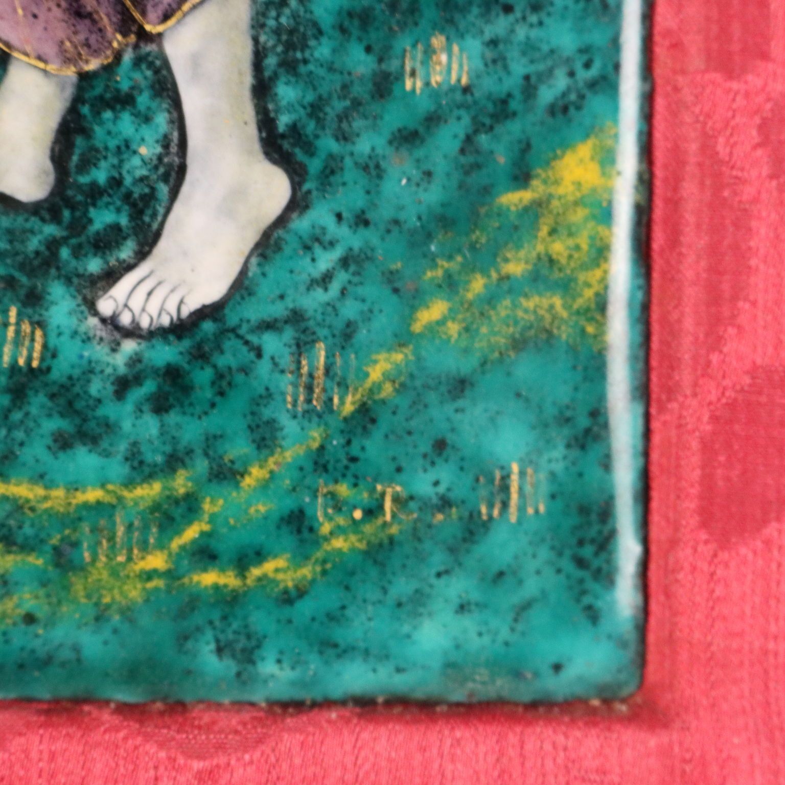 Antique Panel Limoges Enamels On Copper Religious XVII Century photo buy
