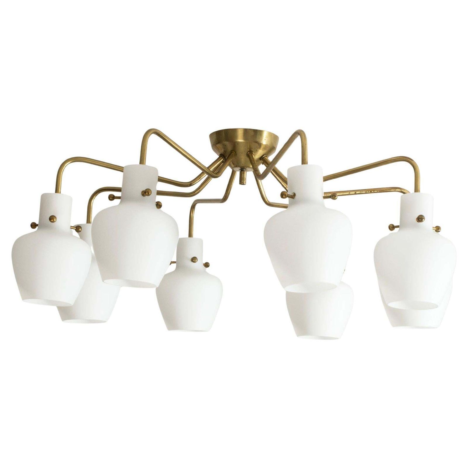 Flush Mount Chandelier By Hans Bergström, Ateljé Lyktan, Sweden, 1950s