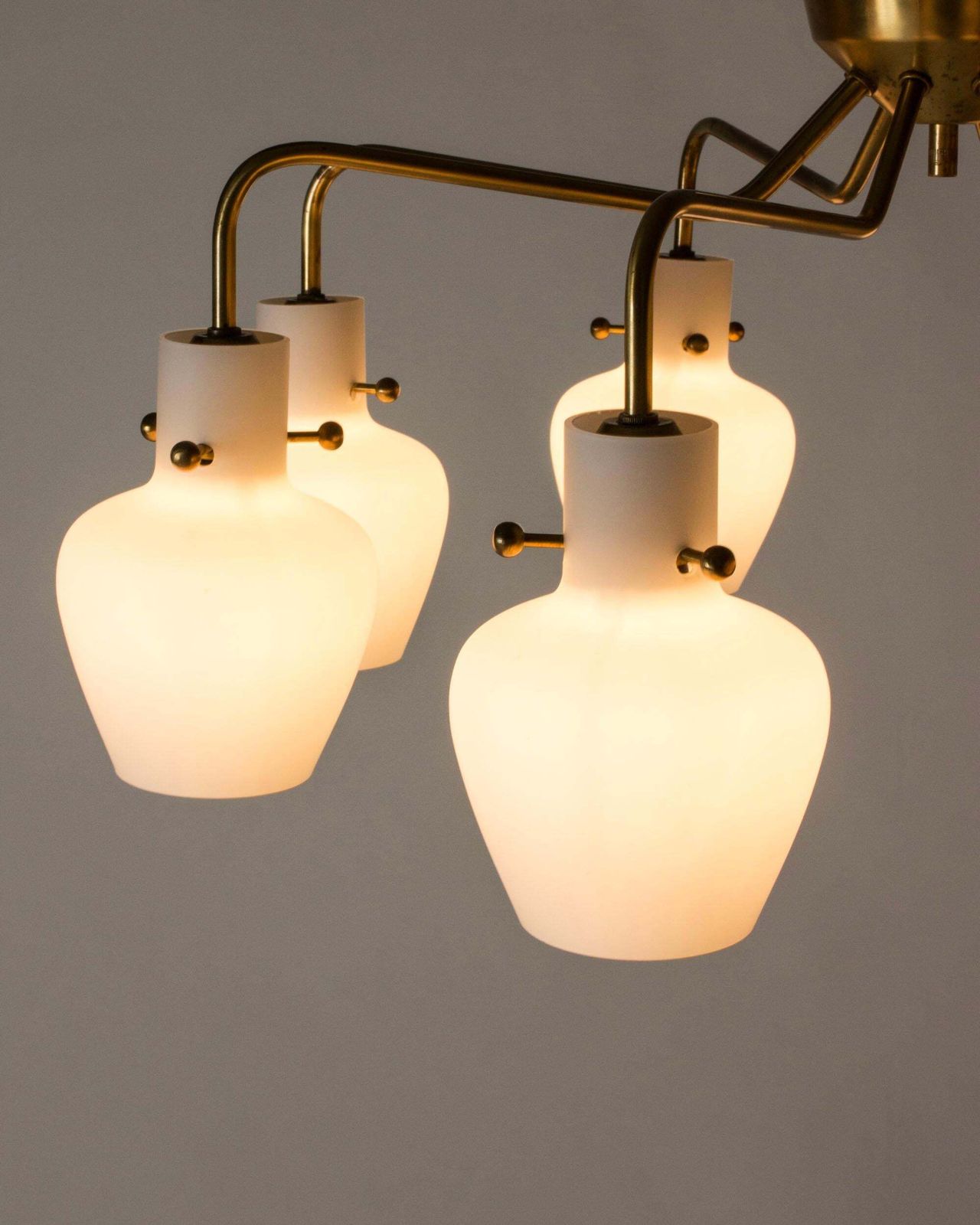 Flush Mount Chandelier By Hans Bergström, Ateljé Lyktan, Sweden, 1950s photo furniture