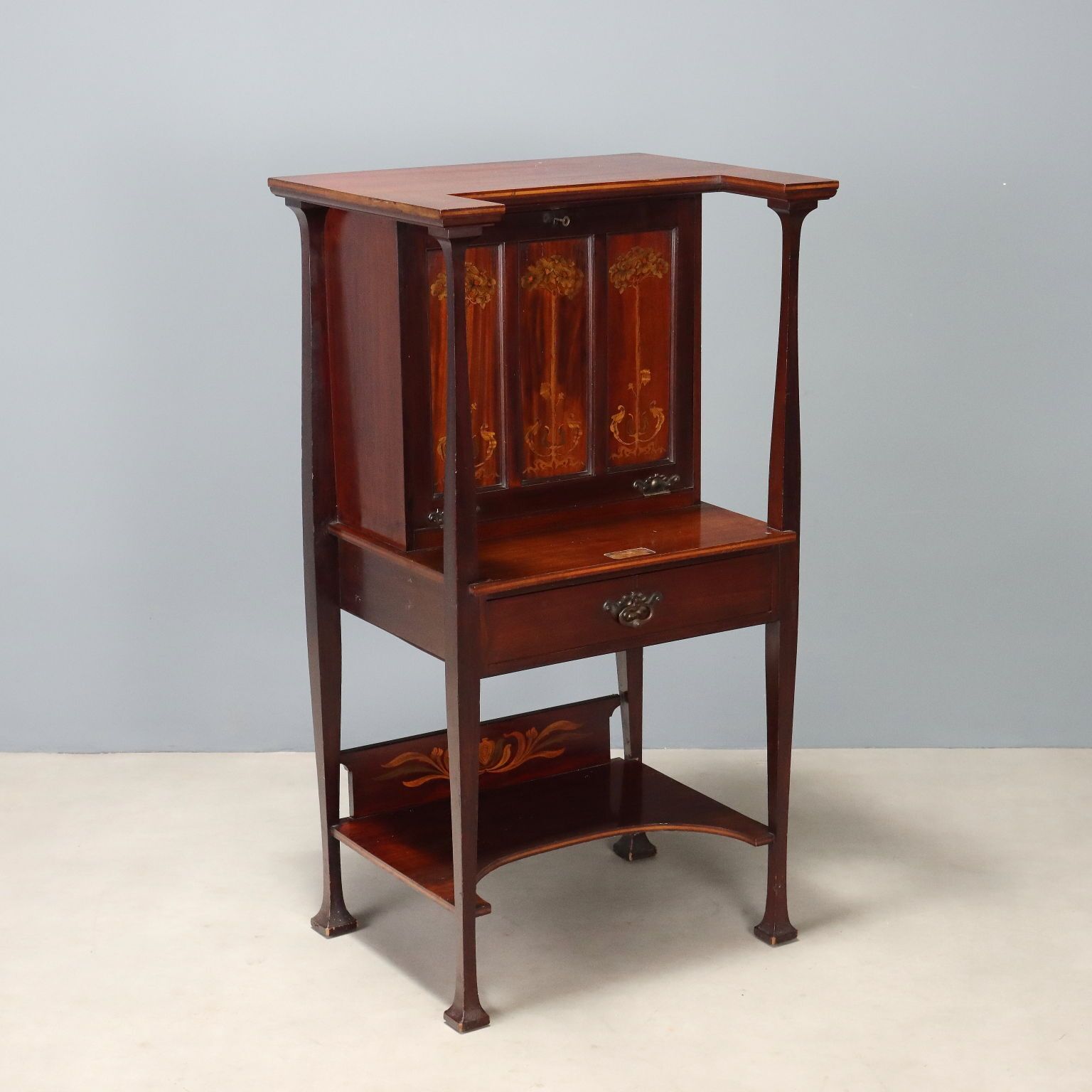 Bureau Arts and Crafts en acajou et érable