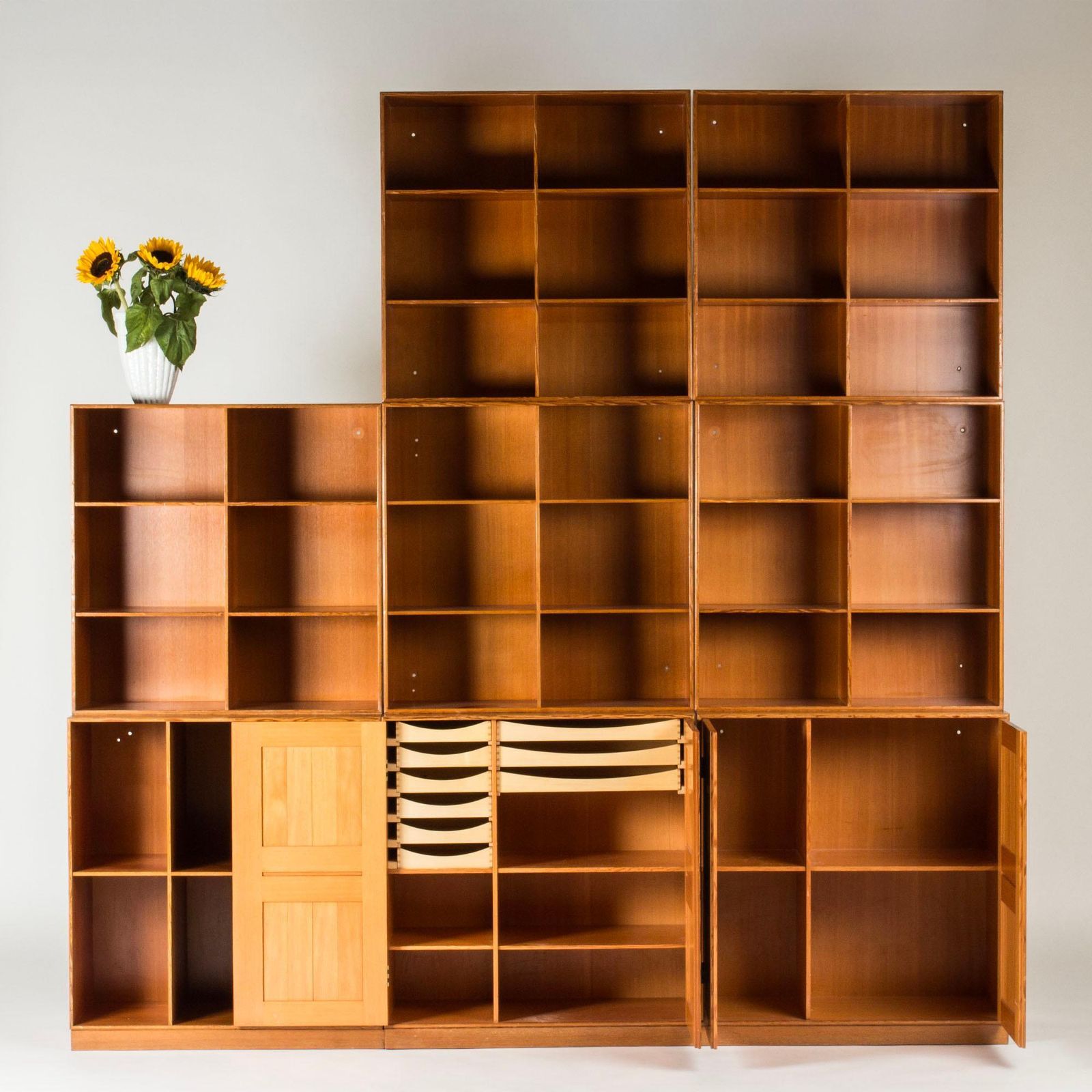 photo vinterior Modulaire Boekenkast In Oregon Pine Door Mogens Koch, Rud. Rasmussen, Denemarken, jaren 1950