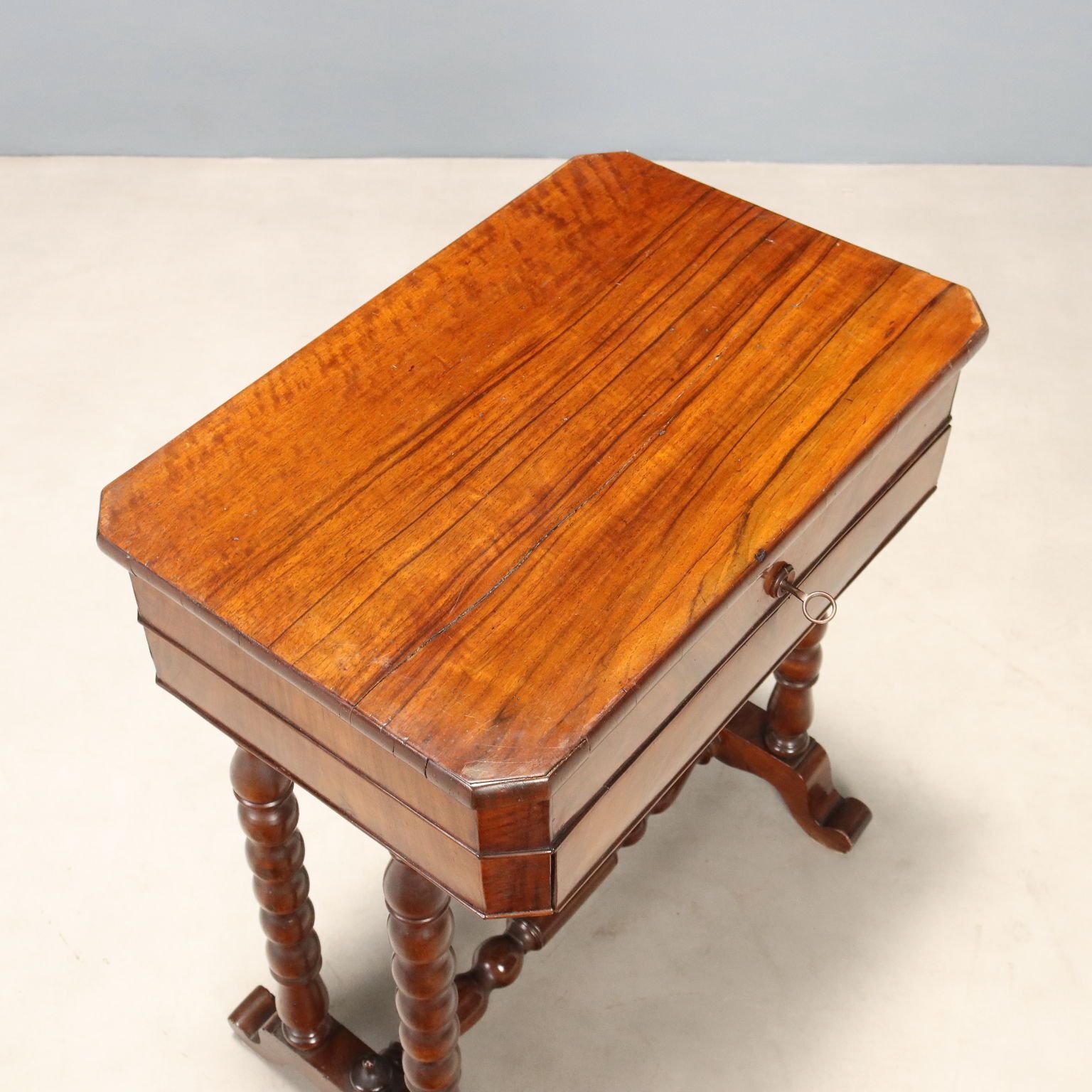 photo furniture Small Table Louis Philippe Walnut Italy XIX Century