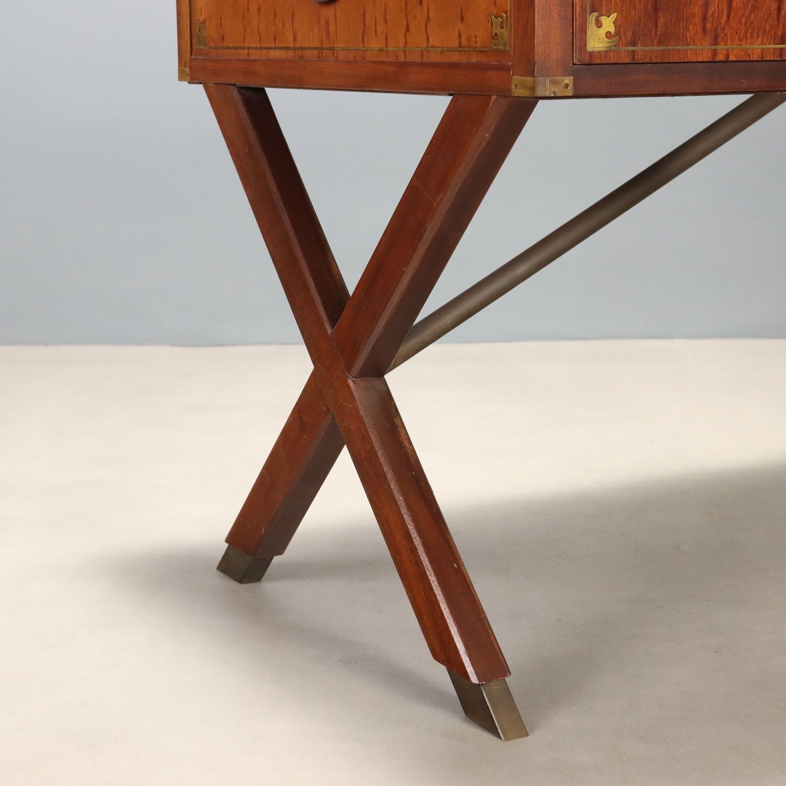 Mahonie Schrijftafel in Engelse Marinestijl photo vintage