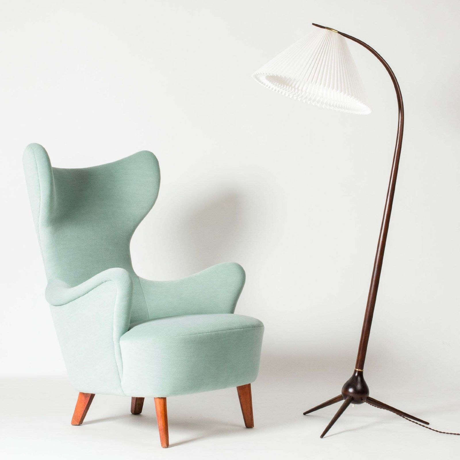 Fauteuil lounge mid-century modern, Suède, années 1940 photo vintage