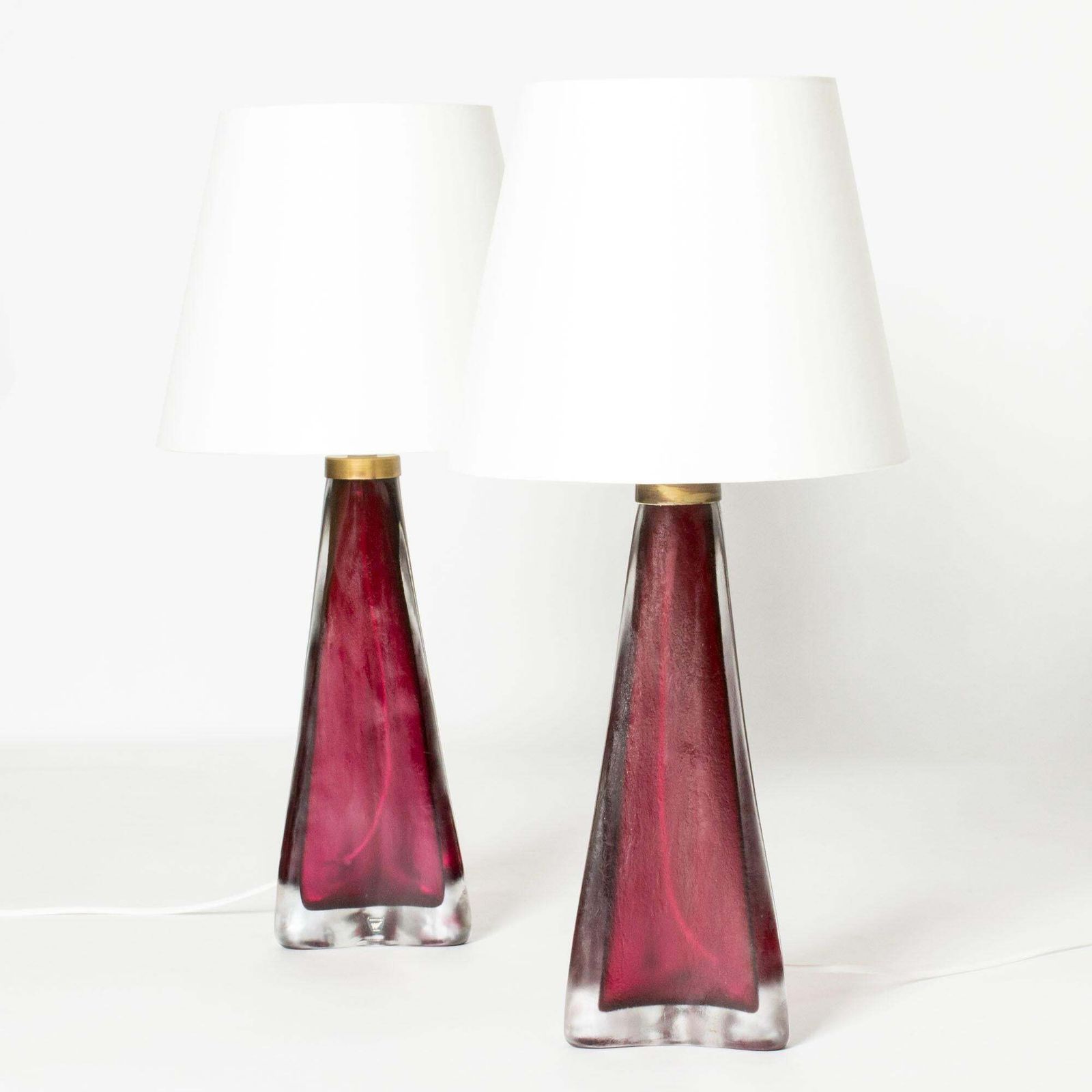 Midcentury Glass Table Lamps By Carl Fagerlund, Orrefors, Sweden, 1960s photo Lighting