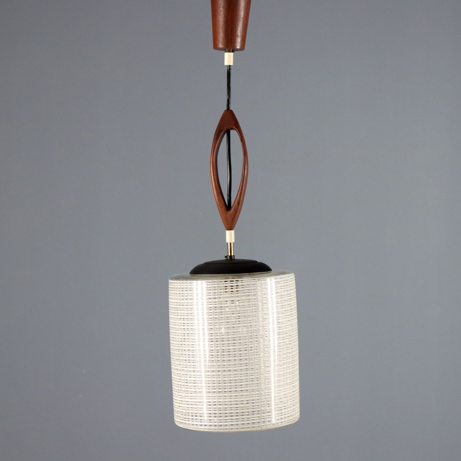 Vintage Ceiling Lamp Wood Glass Design Italy 1960s 1970s photo Lighting