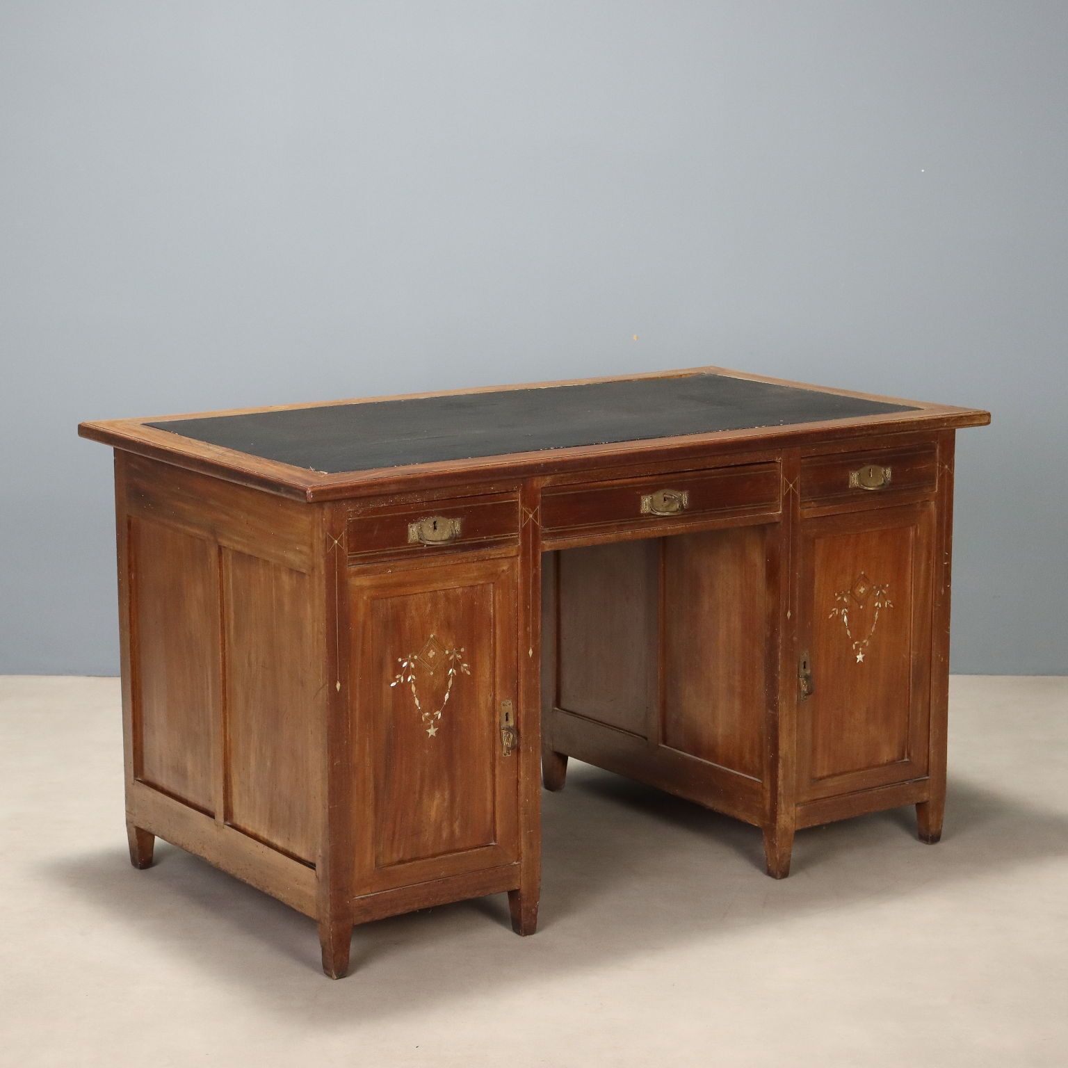 Liberty Mahogany Desk With Leather And Inlays