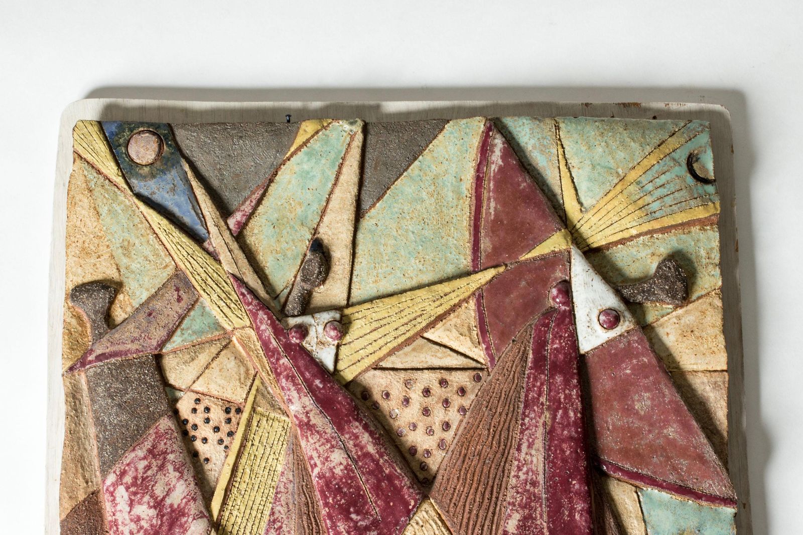 Pièce murale en grès mid-century par Tyra Lundgren, Gustavsberg, années 1940 photo Art