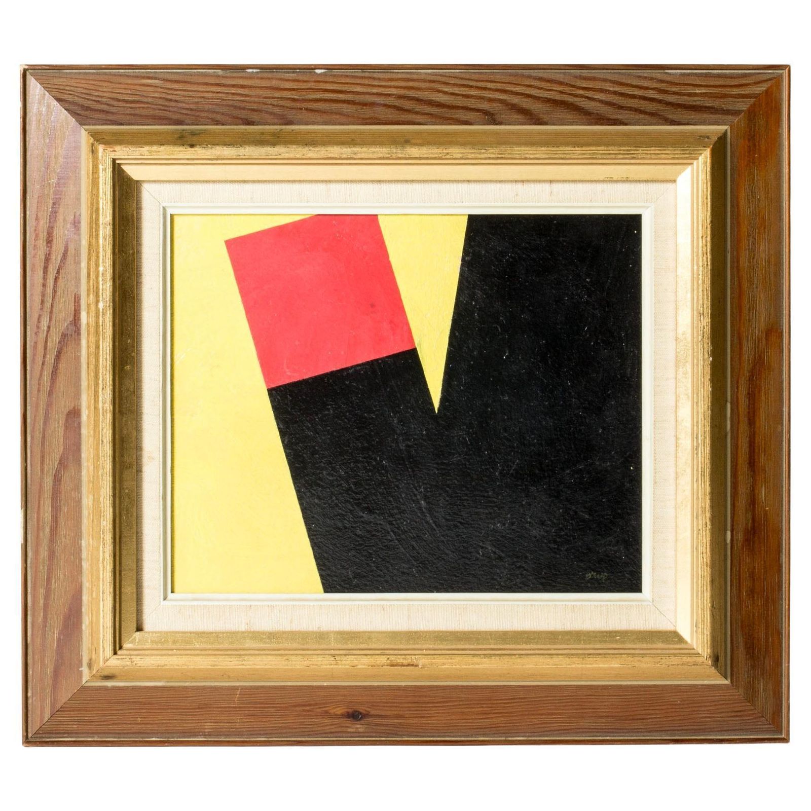 Striking Oil Painting, Scandinavian Modern, Concrete Motif, 1950s