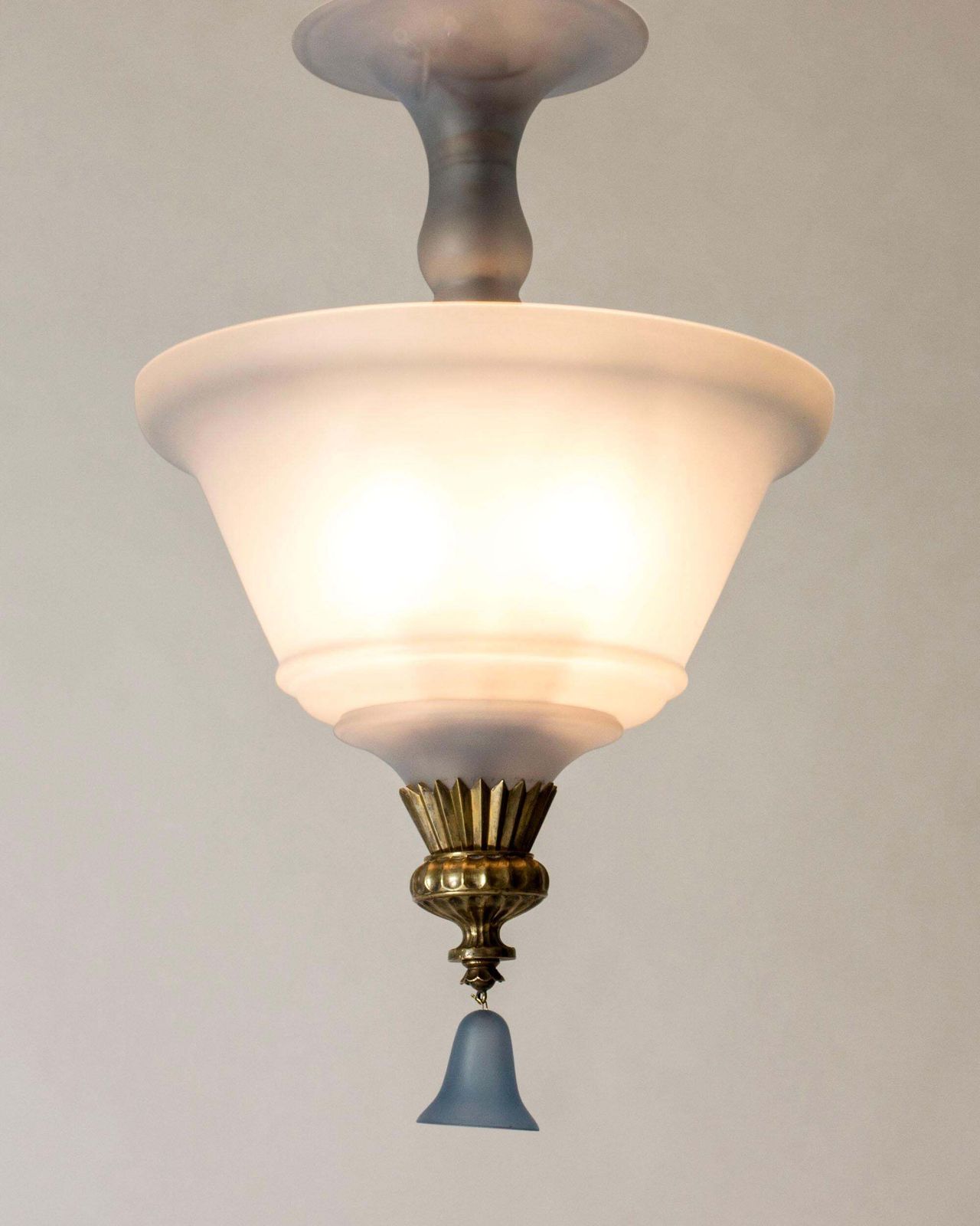 Swedish Grace plafondlamp, Simon Gate, Orrefors, Zweden, jaren 1920 photo for sale