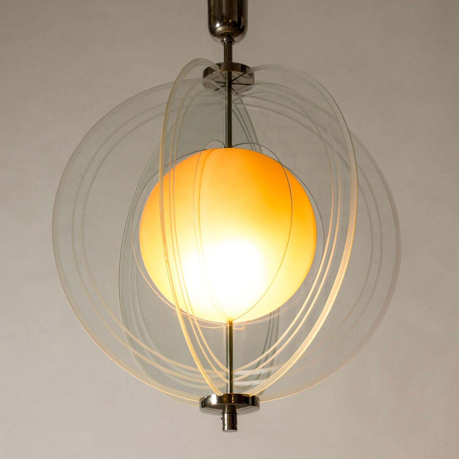 Plafonnier mid-century « Arsenal », Vicke Lindstrand, Orrefors, Suède, 1937 photo Luminaires