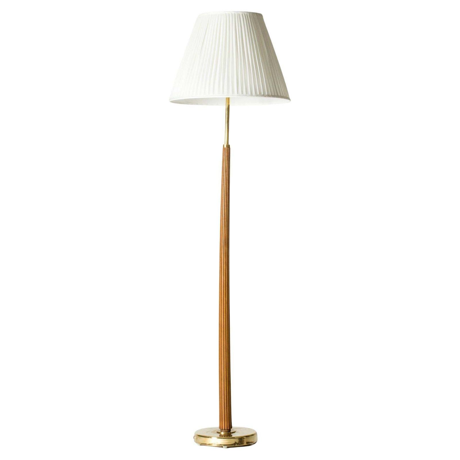 Lampadaire mid-century en acajou par Hans Bergström, Suède, années 1950