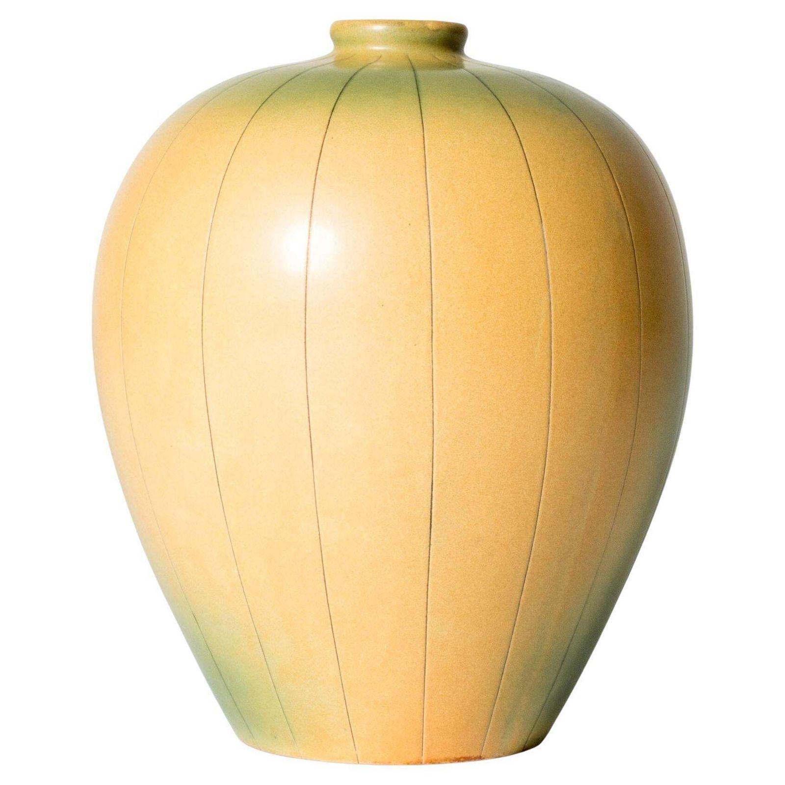 Vase en grès mid-century par Anna Lisa Thomson, Uppsala Ekeby, Suède, 1937