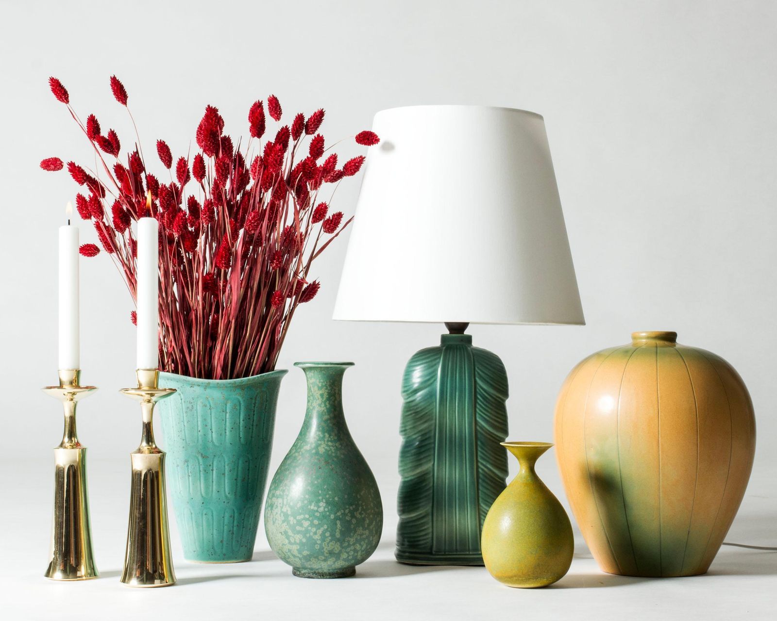 Vase en grès mid-century par Gunnar Nylund pour Rörstrand, Suède, années 1940 photo vintage