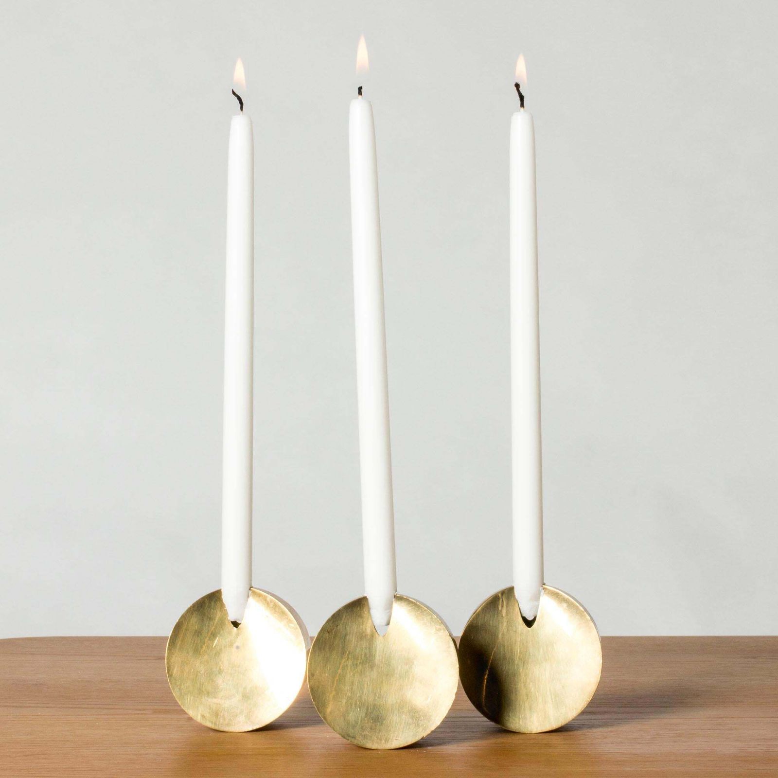 Unique Midcentury Brass Candleholders, Pierre Forssell, Skultuna, 1967 photo furniture