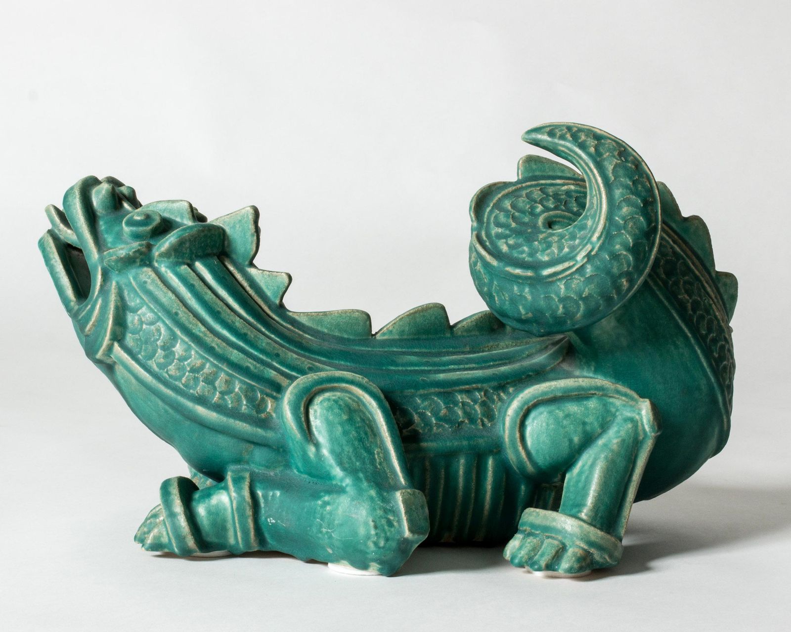 Stoneware drakensculptuur van Wilhelm Kåge, Gustavsberg, Zweden, jaren 1940 photo Kunst