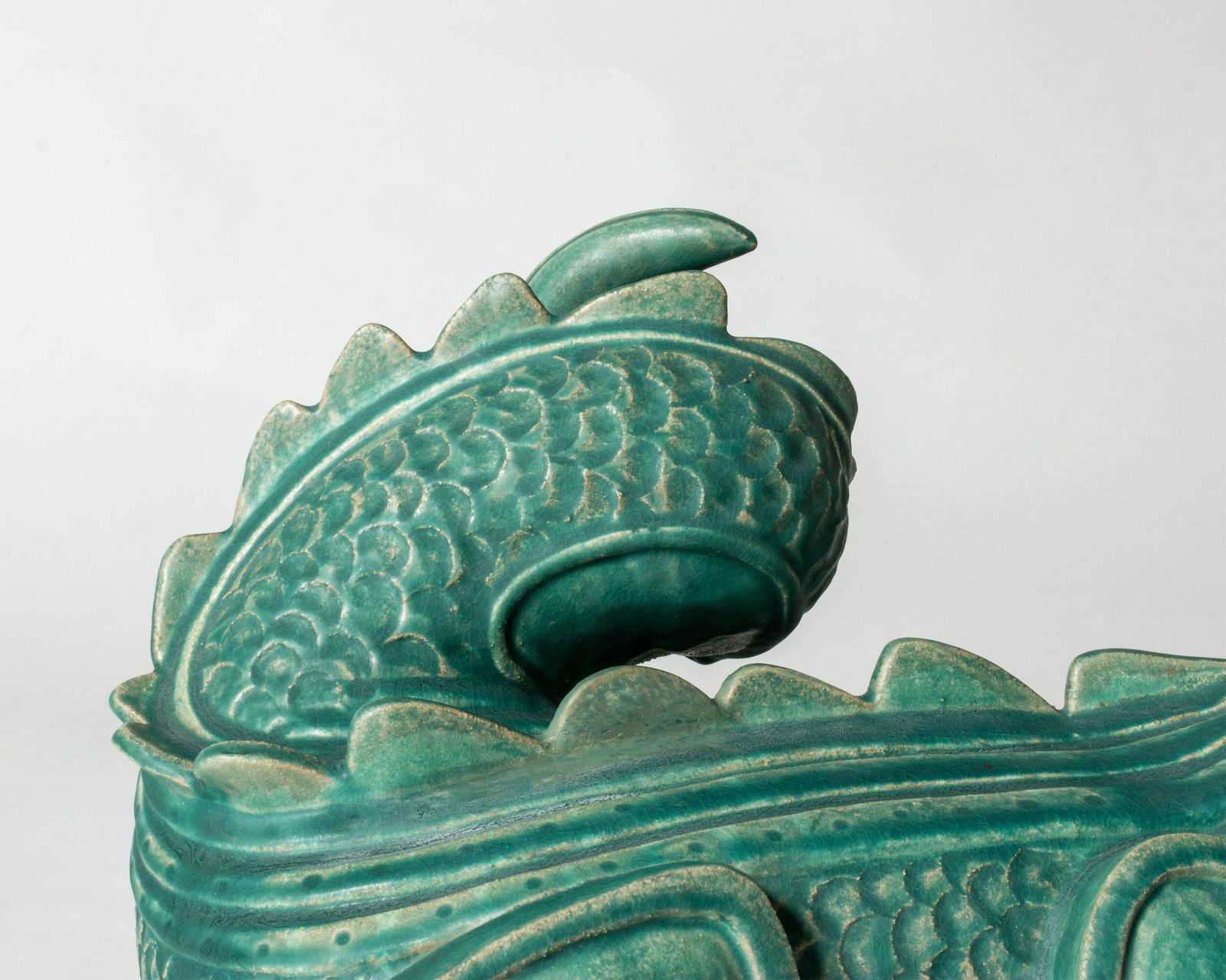 Kunst Stoneware drakensculptuur van Wilhelm Kåge, Gustavsberg, Zweden, jaren 1940 photo