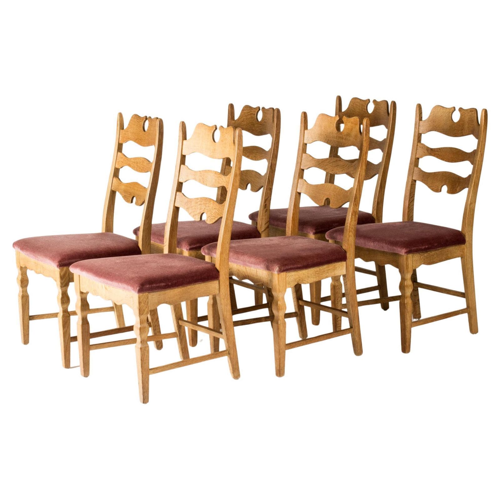 Mid-century eetkamerstoelen van Henning Kjærnulf, Denemarken, jaren 1960, set van zes
