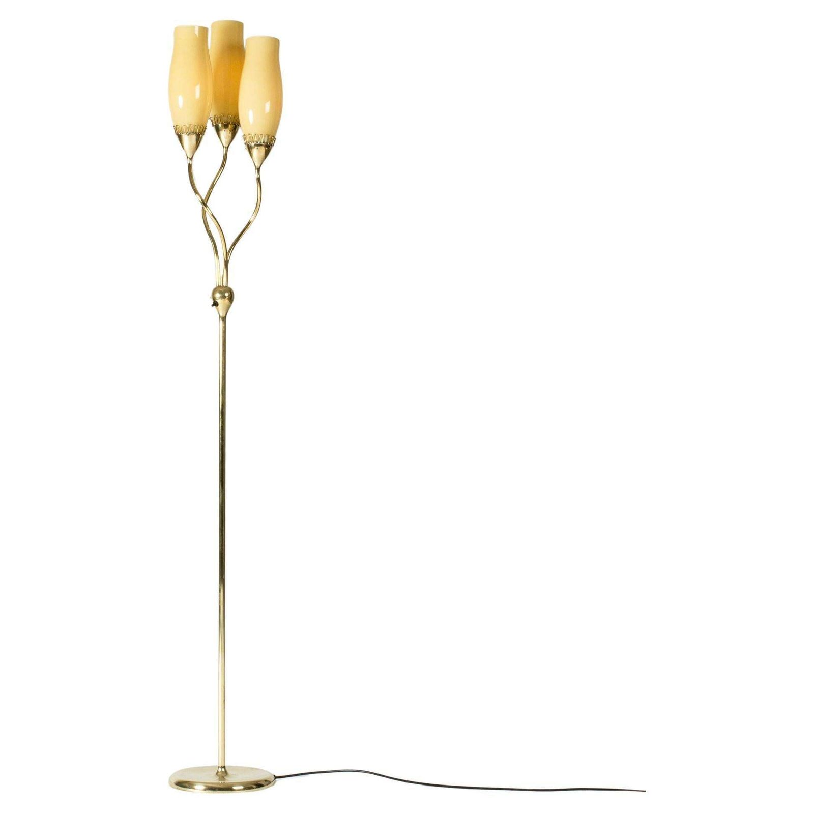 Midcentury Modern Brass Floor Lamp By Mauri Almari, Idman, Finland, 1950s