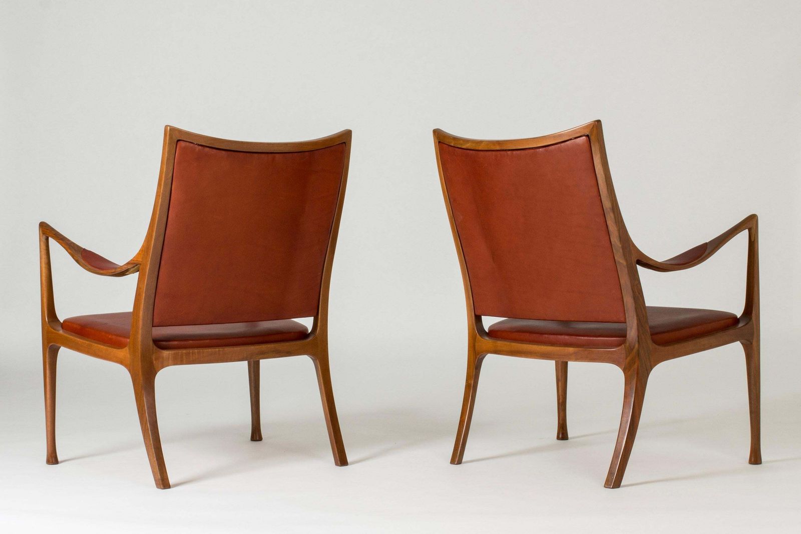 Fauteuils de salon scandinaves modernes par Hans Asplund, NK, Suède, 1955 photo for sale