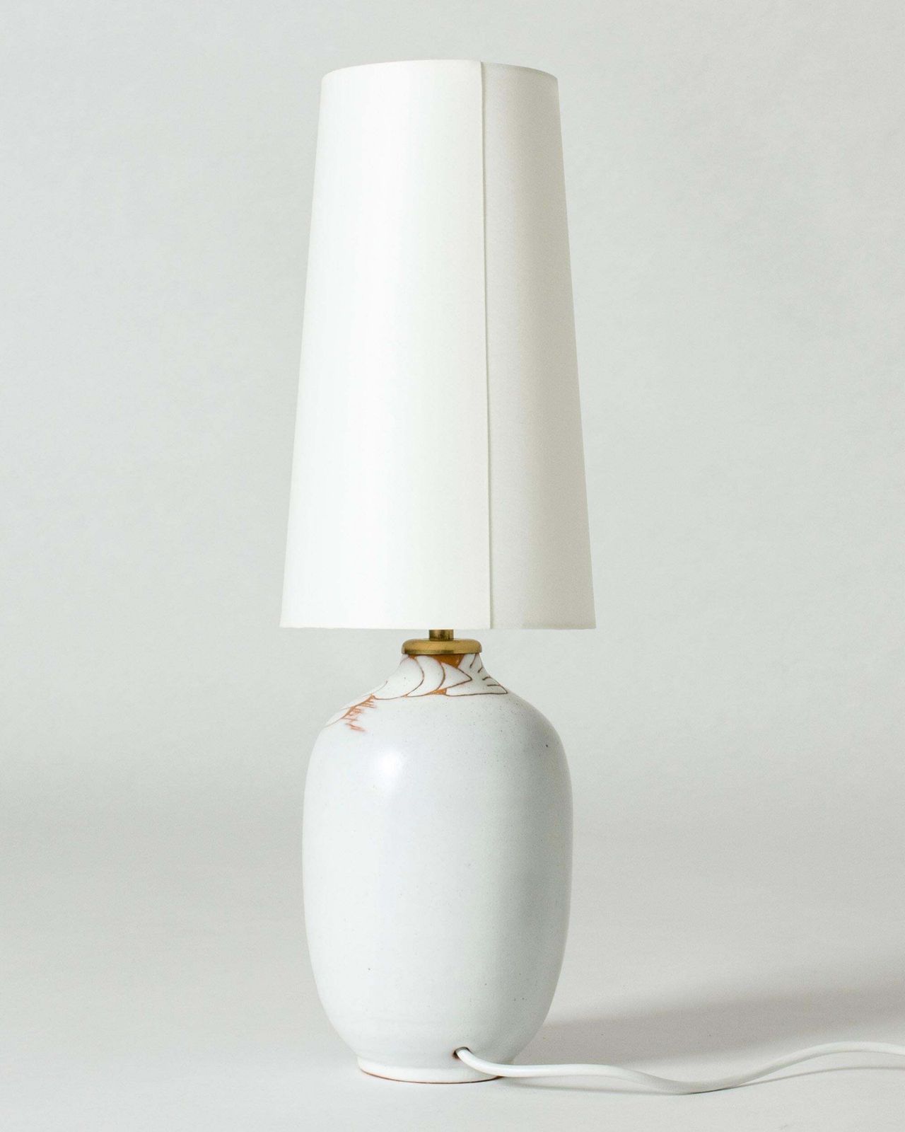 Modernistische aardewerken tafellamp, Anna Lisa Thomson, Upsala Ekeby, Zweden, jaren 1940 photo Verlichting