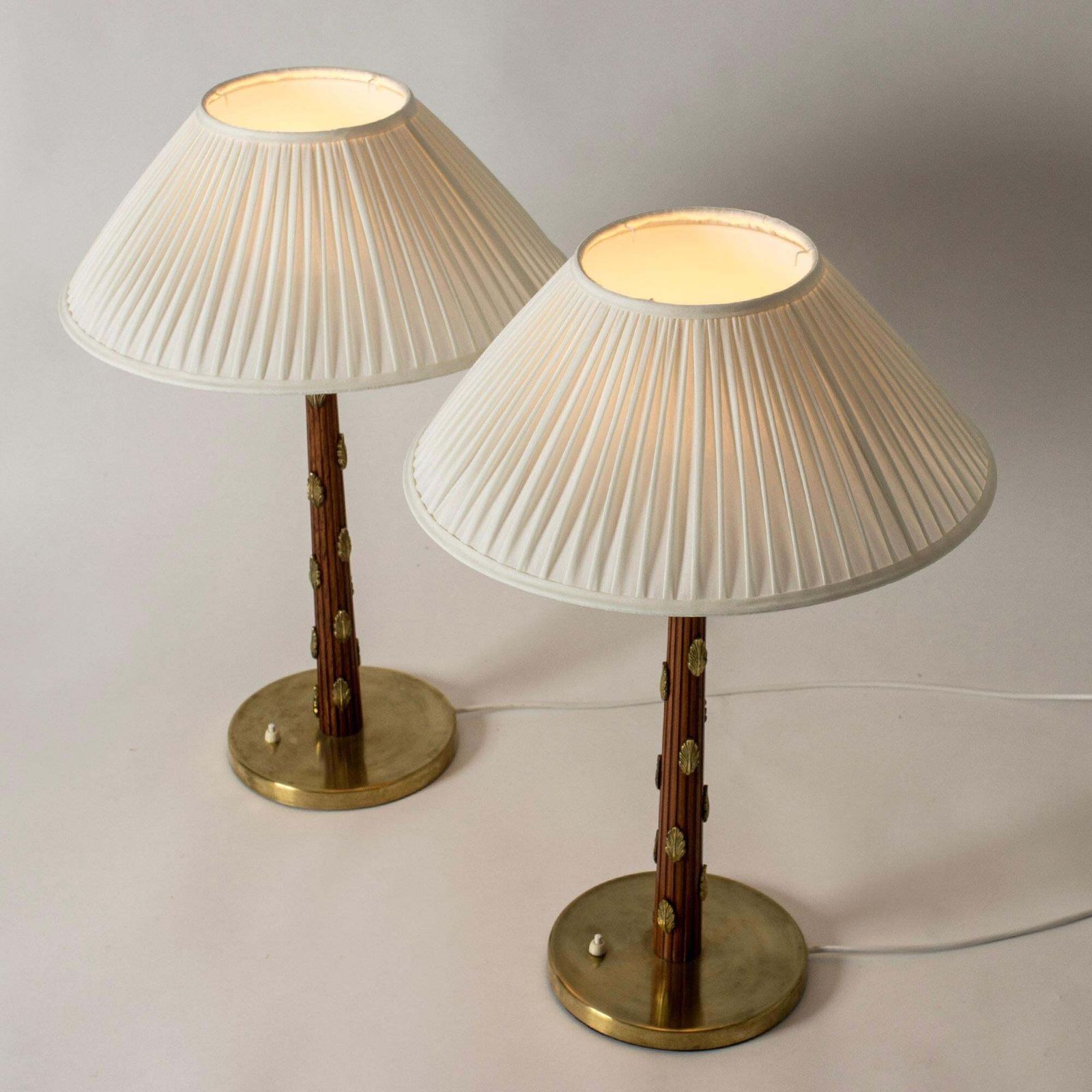 Lampes de table modernistes rares par Hans Bergström, Ateljé Lyktan, Suède, années 1950 photo Luminaires