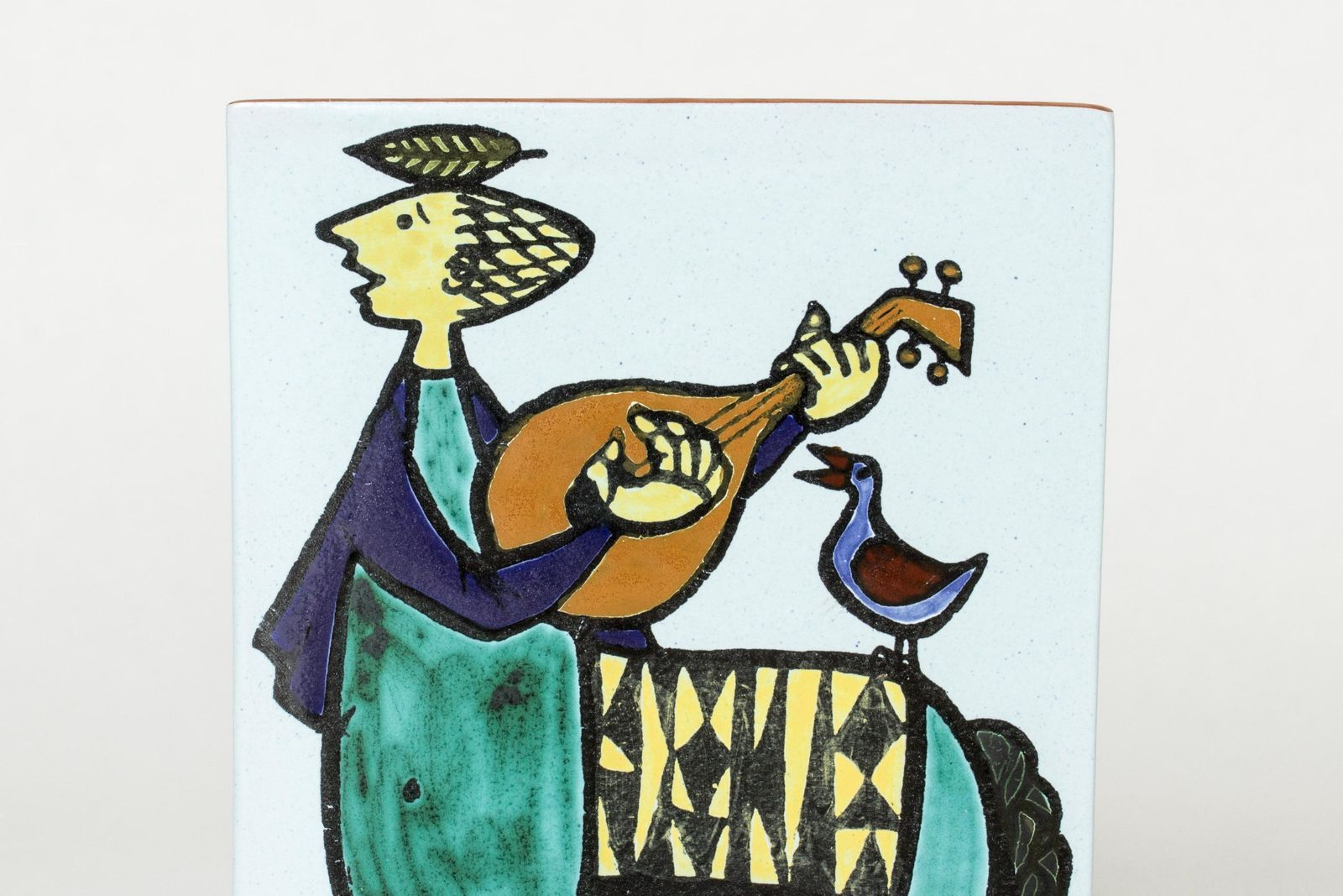 Vase en faïence « Karneval » scandinave, Stig Lindberg, Gustavsberg, Suède, années 1950 photo Décoration