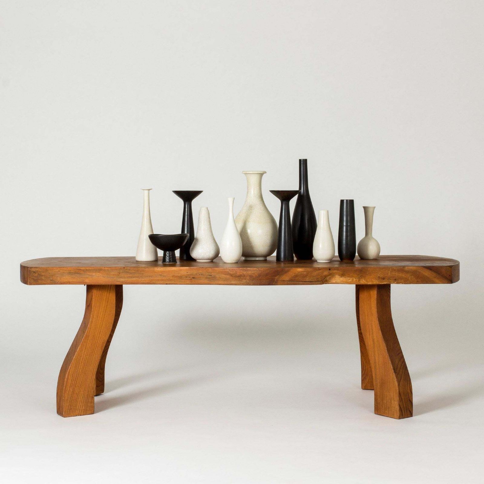 photo furniture Organic Live Edge Elm Coffee Table By Peter Beijbom, Sweden, 1981