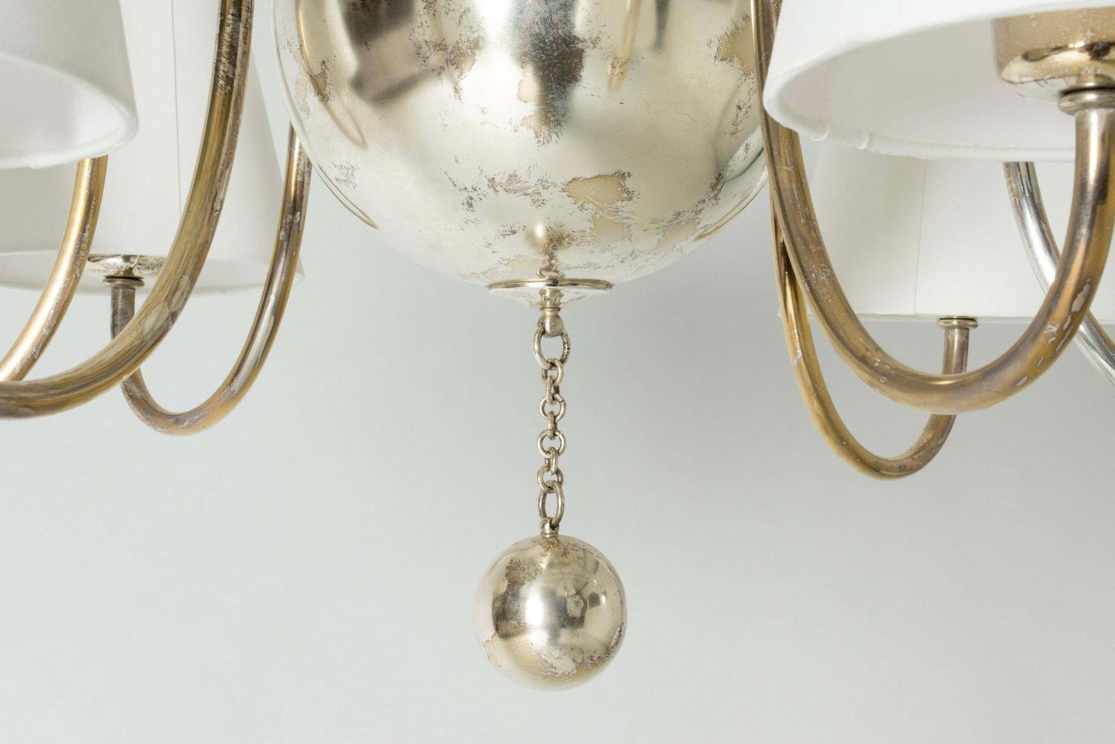 Scandinavian Modern Silver Plate Chandelier By Elis Bergh, C. G. Hallberg, 1920s photo vinterior