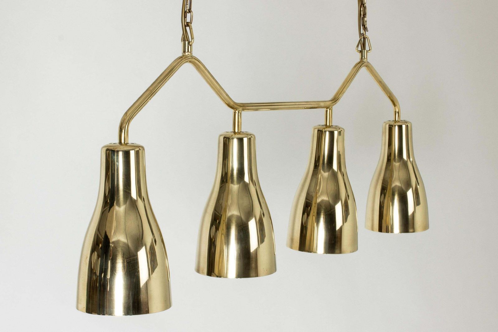 Mid Century Modern Brass Chandelier By Hans Bergström, Sweden, 1950s photo buy