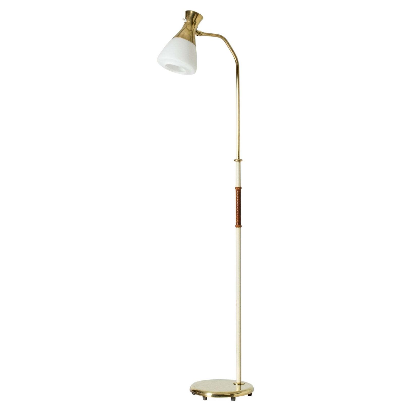 Mid Century Modern Brass Floor Lamp From Böhlmarks, Sweden, 1940s