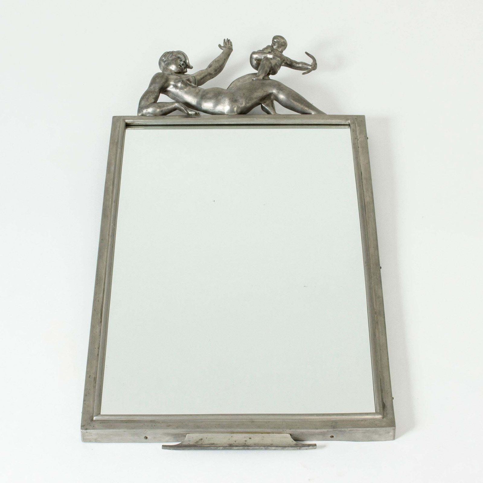 Pewter Wall Mirror By Thorwald Alef, Svenskt Tenn, 1929 photo furniture