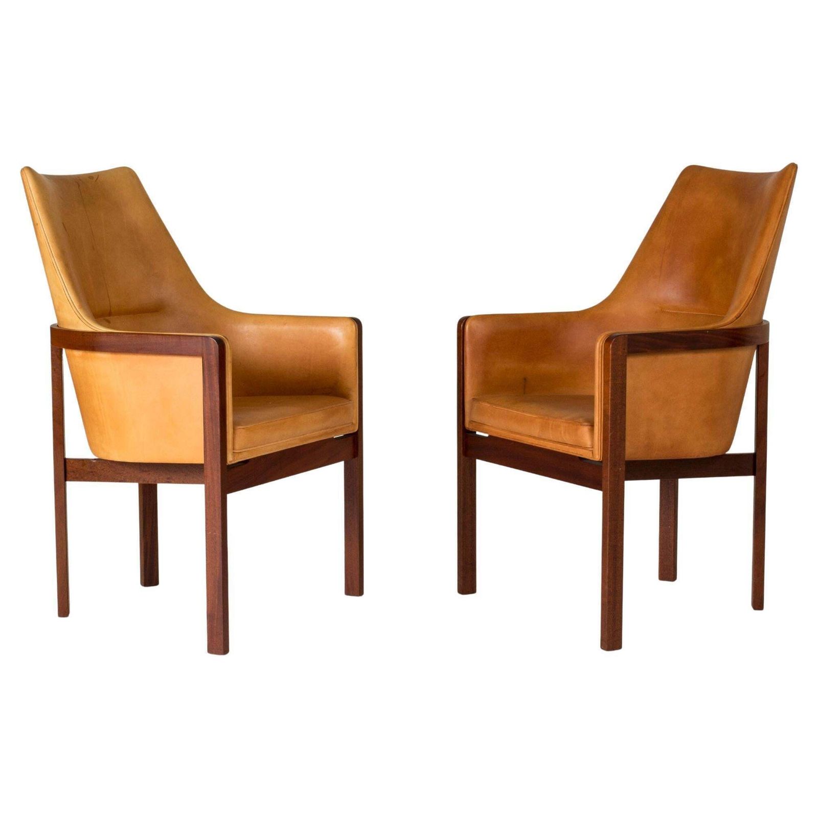 Paar loungestoelen van Bernt Petersen, Denemarken, jaren 1960