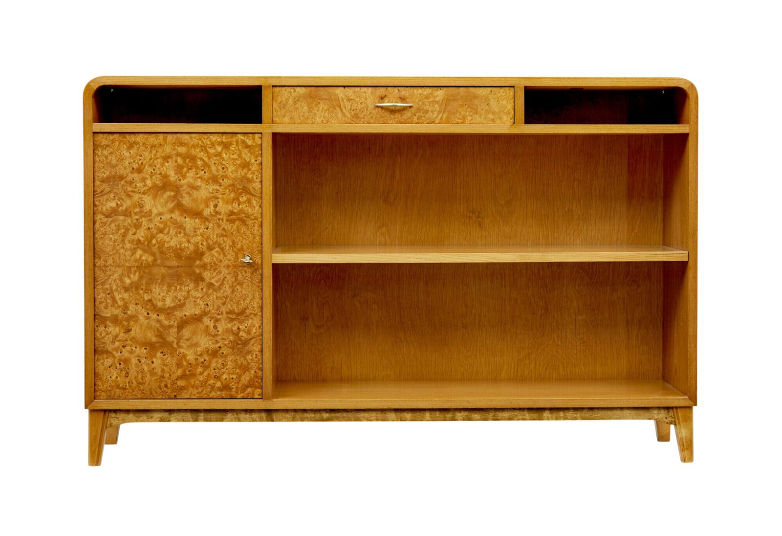 Scandinavian Mid Century Elm And Burr Low Open Bookcase By Bodafors photo buy