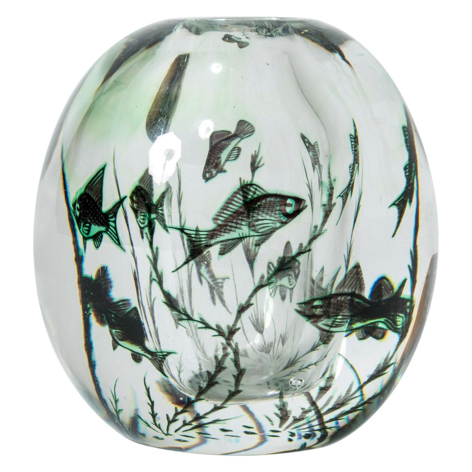 Vase Graal par Edward Hald pour Orrefors, Suède, 1953