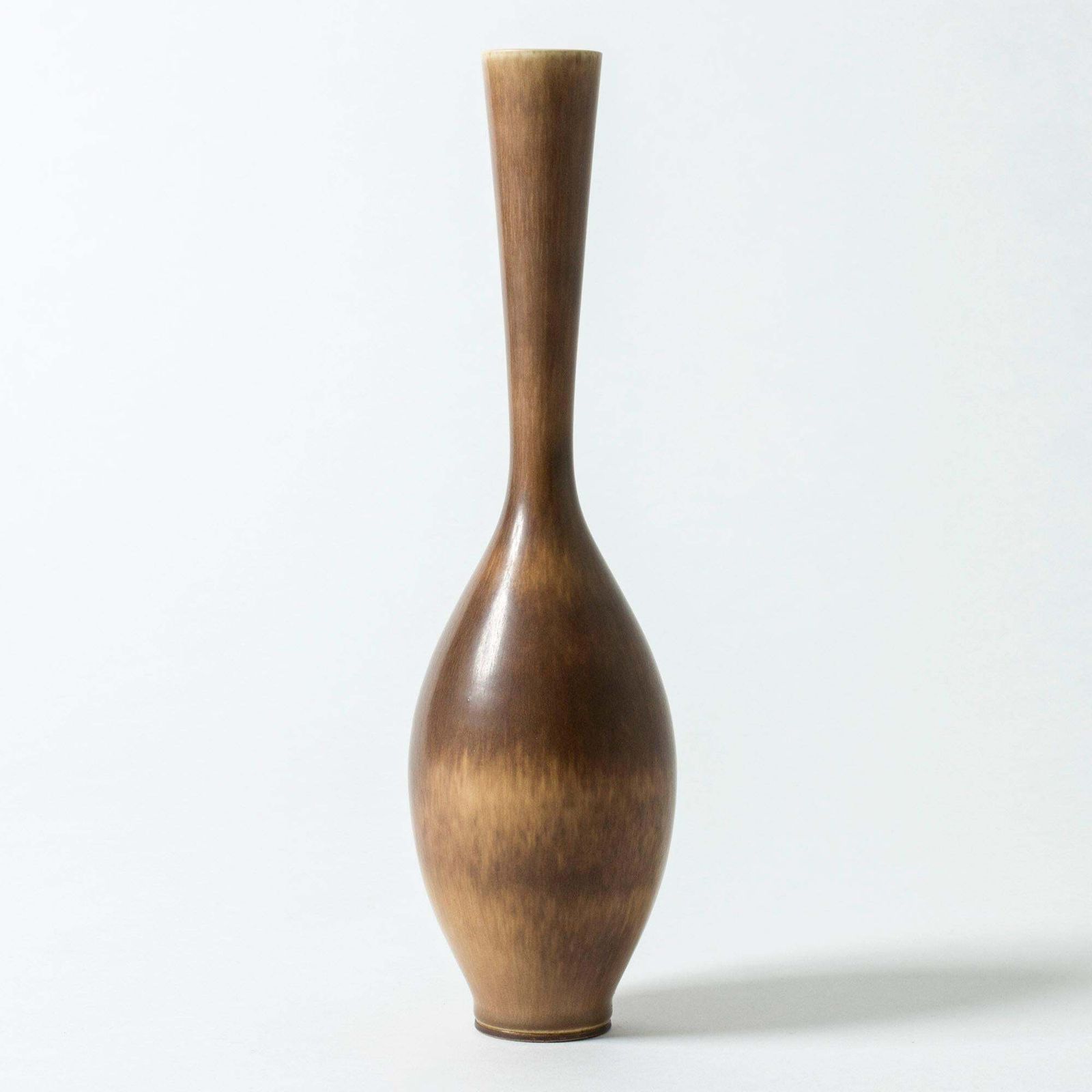 Brown Hare's Fur Stoneware Vase By Berndt Friberg For Gustavsberg, Sweden, 1956 photo furniture