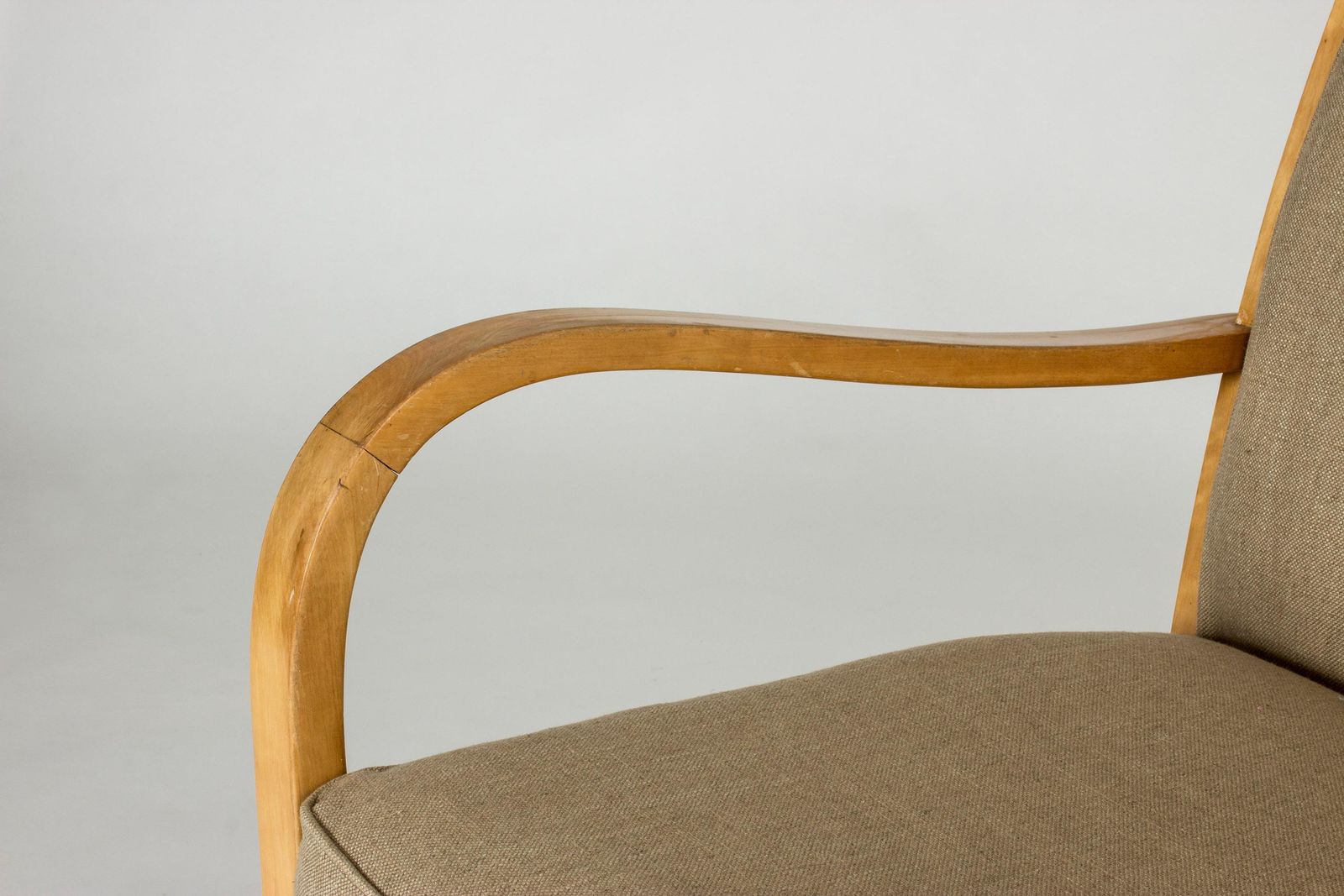 photo for sale Paar Functionalist Berk En Linnen Lounge Chairs Door Axel Larsson Voor Bodafors
