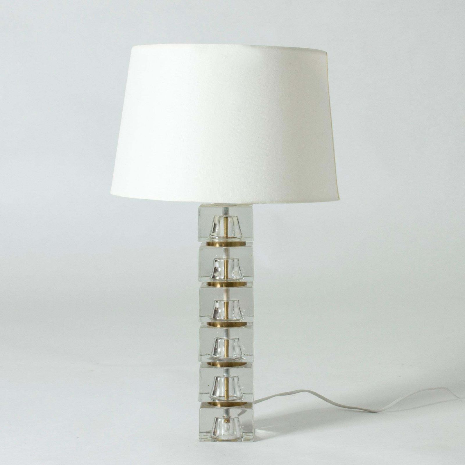 Swedish 1960s Crystal Glass Table Lamp photo furniture