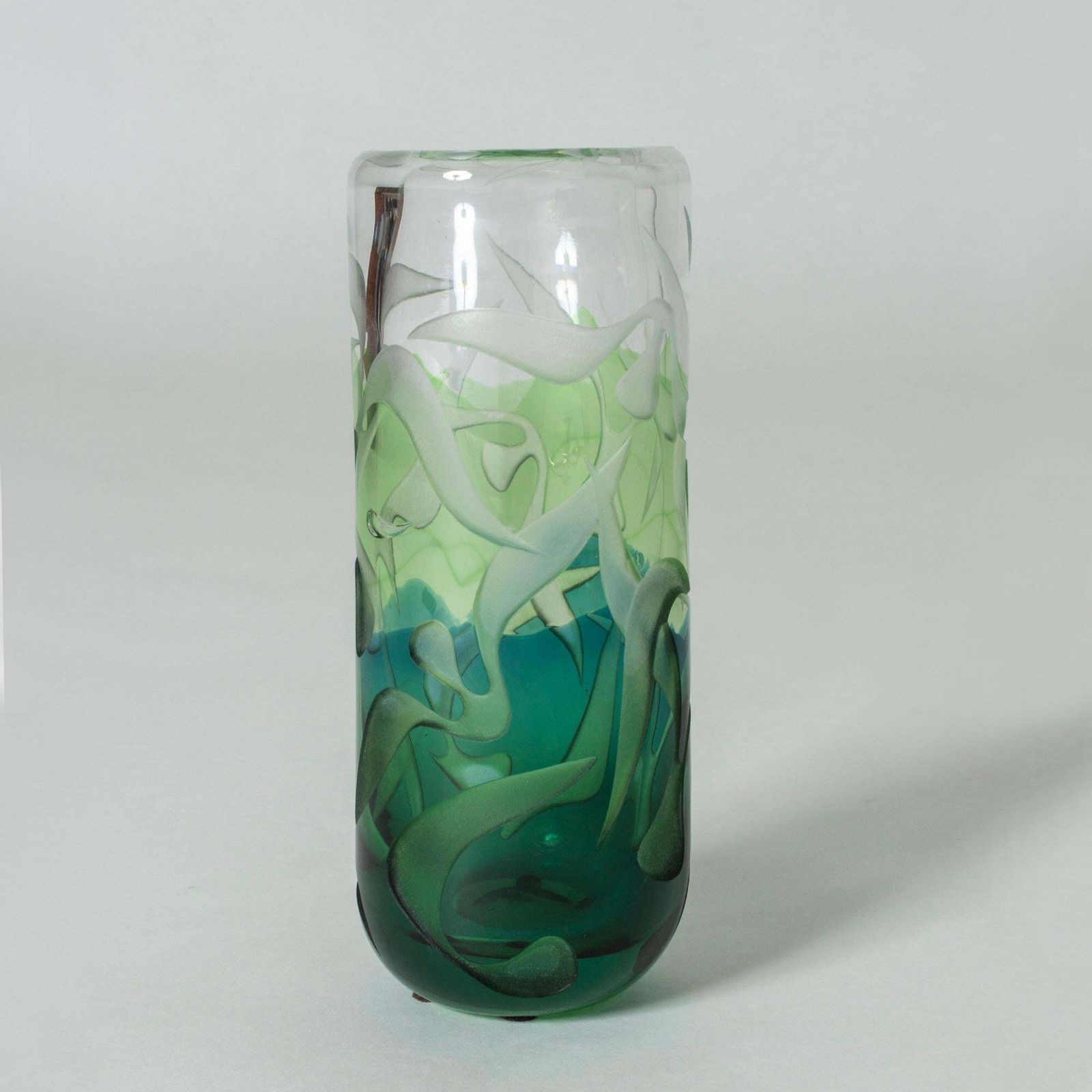 Vicke Lindstrand Glass Vase, Scandinavian Modern, Sweden, 1950s photo for sale