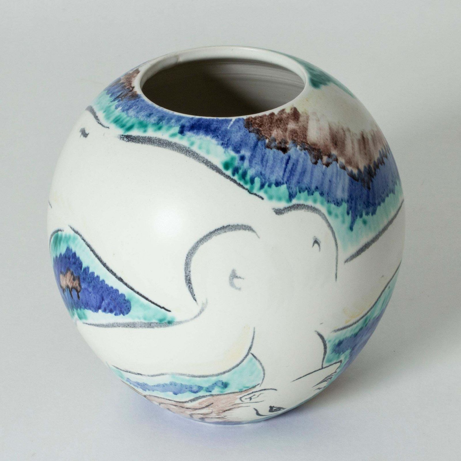 Vase en grès Scandinavian Modern par Isaac Grünewald, Suède, années 1940 photo 8102.0