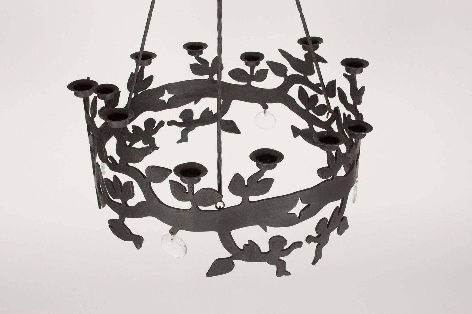Lustre en fer forgé et verre par Bertil Vallien photo for sale