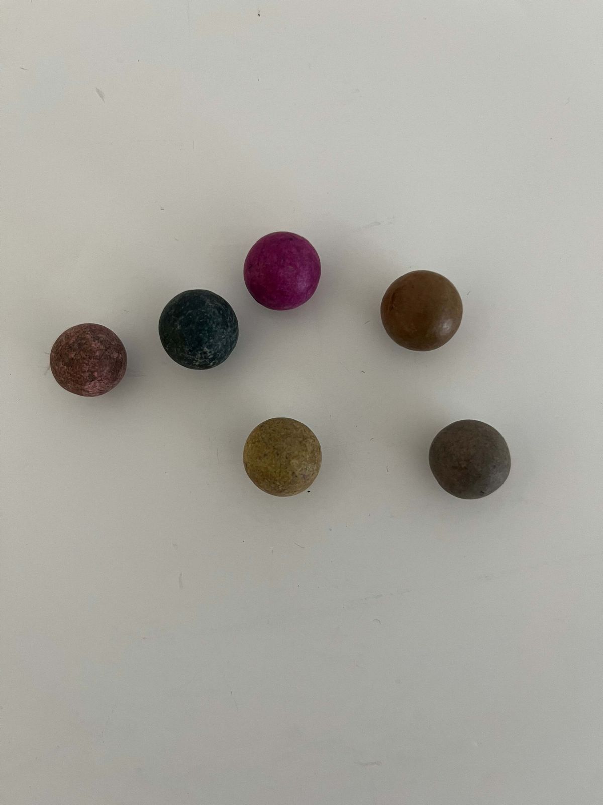 photo for sale Marble Solitaire Board Game With 33 Handmade 19th Century Clay Or Stone Marbles.