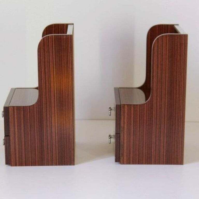 Tables de chevet italiennes vintage en teck, vers 1970 photo Mobilier
