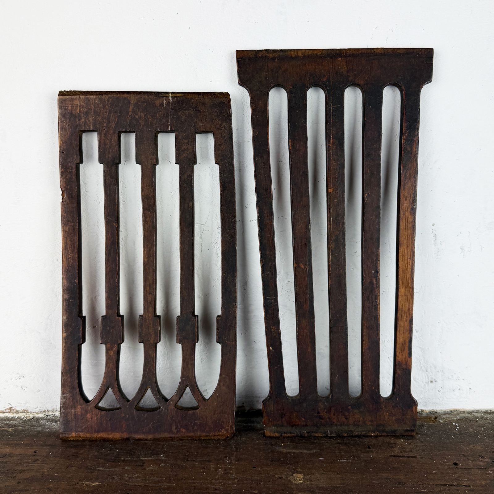 Set Of 2 Antique French Wooden Furniture Fragments, Architectural Salvage photo buy