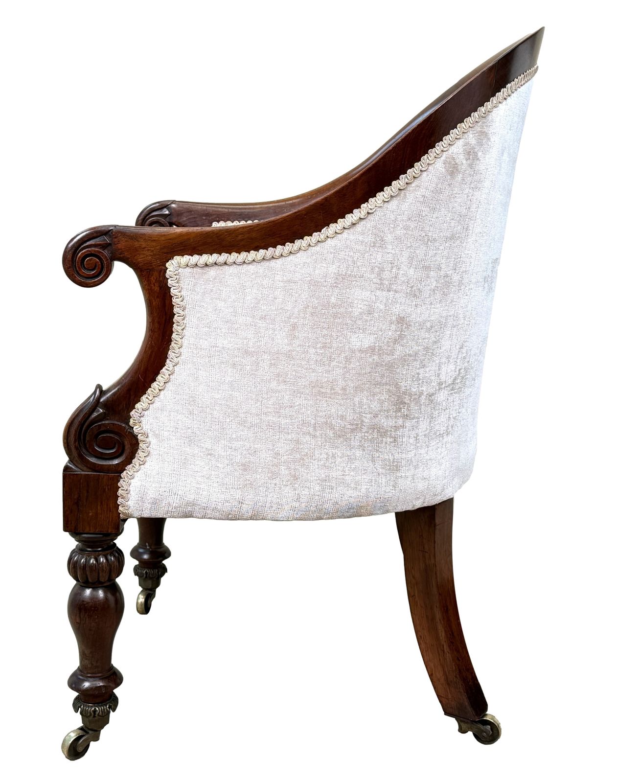 19th Century Rosewood Tub Library Armchair, English Regency Period (England, Circa 1835) photo for sale